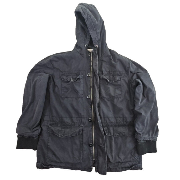 Converse One Star Coat Men's Size XL Full Zip & Button Five Pockets Hooded Y2K - Picture 1 of 16